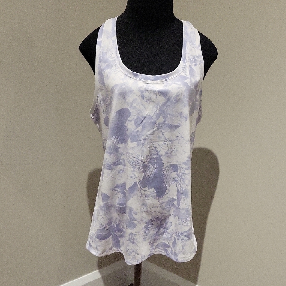 RBX Women's Lavender and White Tank Top